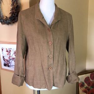 Harve Bernard Size 14P 100% Linen 
Top / Blazer LagenLook ButtonFront Breathable